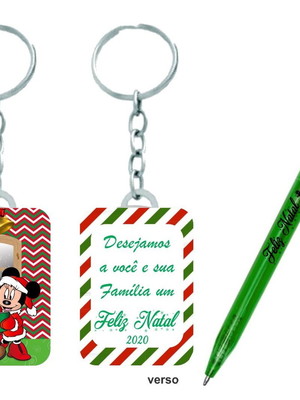 Kit chaveiro personalizado + caneta natal colocamos seu logo