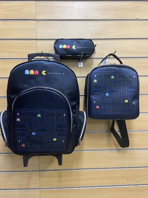 Kit de mochila escolar personalizada pacman preto