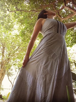 Vestido longo upcycling