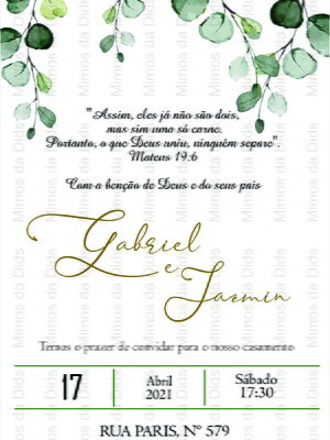 25 convites de papel vegetal + 45 saquinhos de suspiros