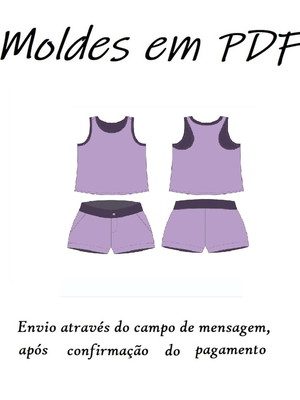 Molde digital - modelagem de conjunto blusa regata e short