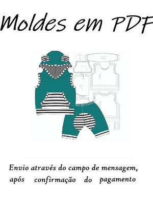 Molde digital - modelagem de conjunto bebê infantil moletom