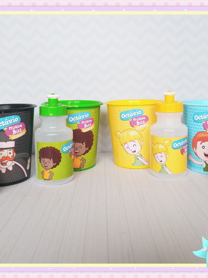 Kit baldinho e squeeze mundo bita