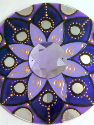 Mandala luz violeta em cd reciclado