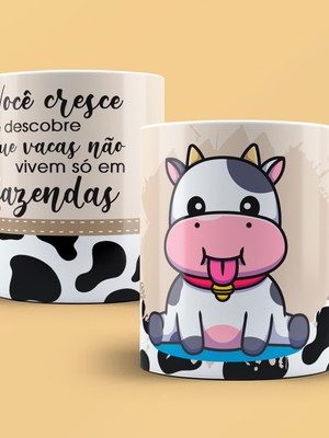Caneca meme vaca divertida