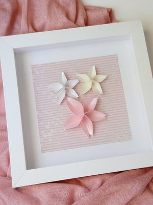 Quadro flores de cerejeira | decoração em origami
