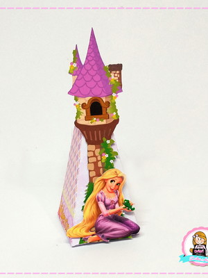 Caixa pirâmide torre rapunzel