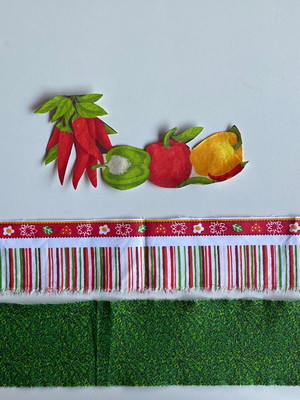 2 kits barra + patch aplique para pano prato pimentoes #1