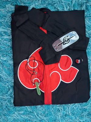 Capa manto akatsuki itachi bandana colar naruto cosplay fant