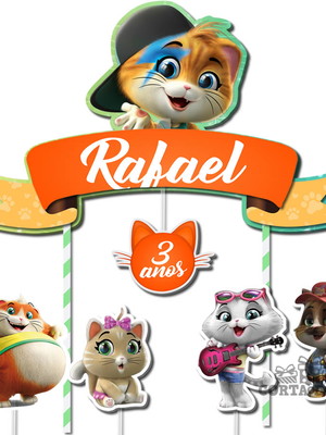 Topo de bolo 44 gatos