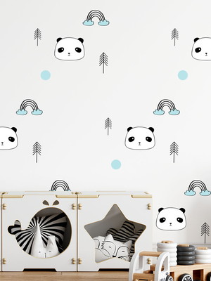 Adesivo de parede carinha de pandas