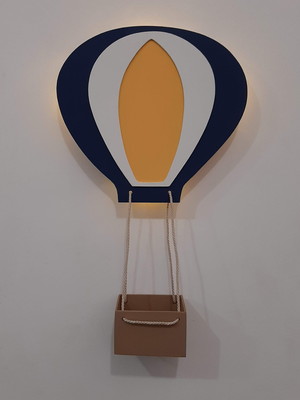 Balão com cestinho e luz de led para decoração quarto bebe