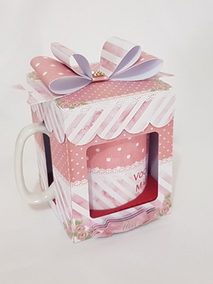 Arquivo de corte caixa para caneca - dia das mães studio/pdf