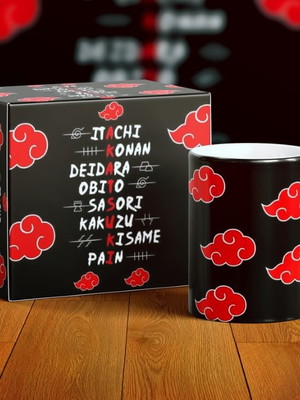 Caneca mágica akatsuki preta personalizada porcelana xicara