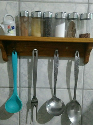 Prateleira para cozinha porta temperos com ganchos