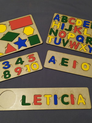 Alfabeto formas números vogais nome até 6 letras espaço foto