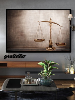 1 quadro grande direito balança da justiça advogado molduras