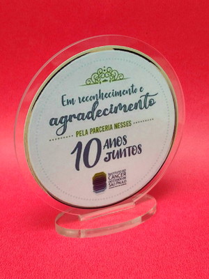 Mini troféus em acrílico /adesivado personalizado