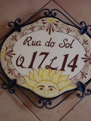 Placa gg numero casa com ferragem