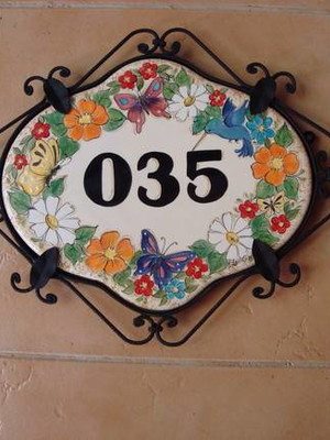 Placa numero para casa com ferragem