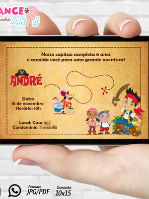 Convite digital jake e os piratas