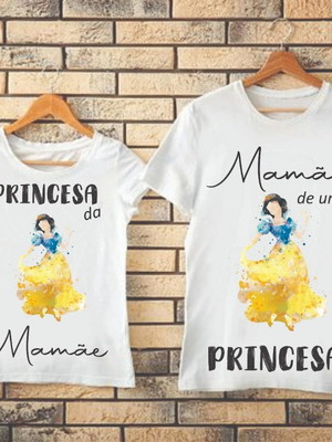 Kit camiseta tal mãe tal filha (o) mãe de princesa