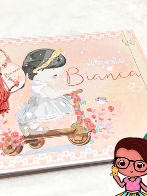 Livro do bebê menina aquarela