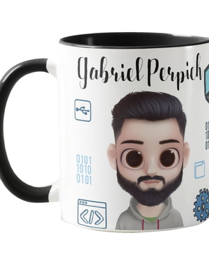 Caneca ti profissão programador com avatar personalizado