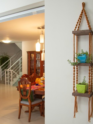 Prateleira macrame