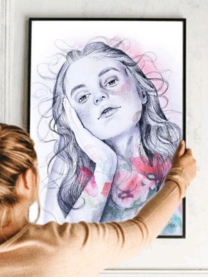 Desenho realista - quadro personalizado