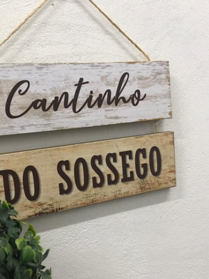 Plaquinha decorativa cantinho do sossego simples
