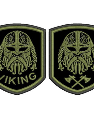1 patch bordado airsoft viking tático militar com velcro