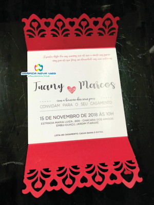 Convite com envelope corte especial