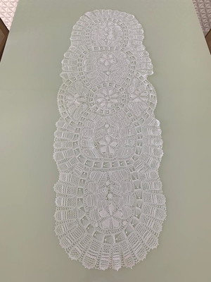 Caminho de mesa branco renda renascença 1,37m - admire