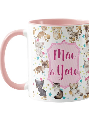 Caneca personalizada feminina presente mãe de gato