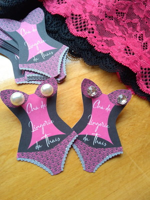 Lembrancinha chá de lingerie brinco