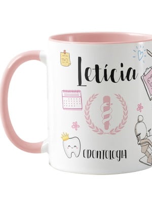 Caneca odontologia formatura de dentista nome personalizado