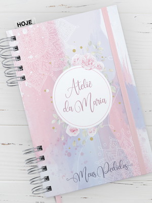 Caderno de pedidos flores a5 com envelope