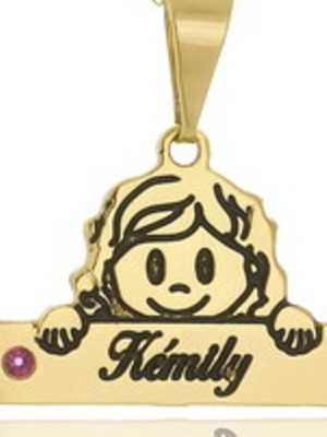 Colar com 1 boneco e nome modelo 496