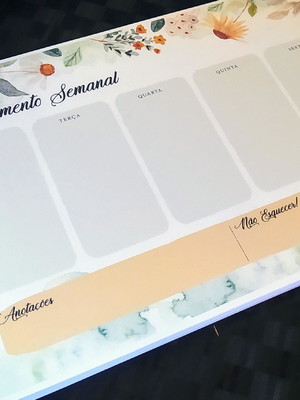 Planner semanal de mesa - segunda a sexta