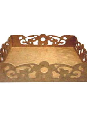 Bandeja mdf 3 flores tamanho:20x20x6cm cod:band028-p