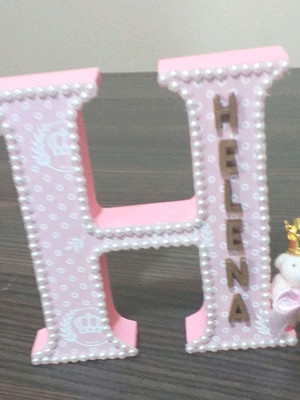 Letra decorada mdf 12cm