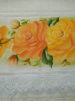 Toalha de rosto pintada à mão rosas