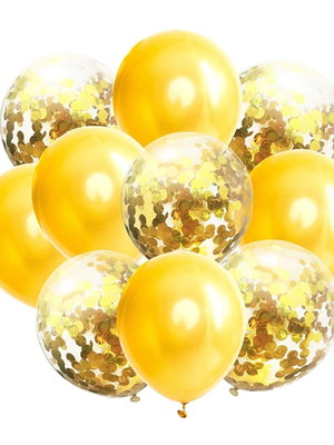 Kit balões confete bexigas festas decoração dourado