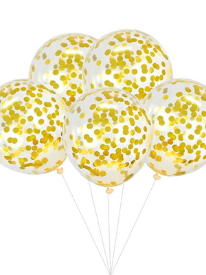 Kit bexigas balões confete festas decoração dourado