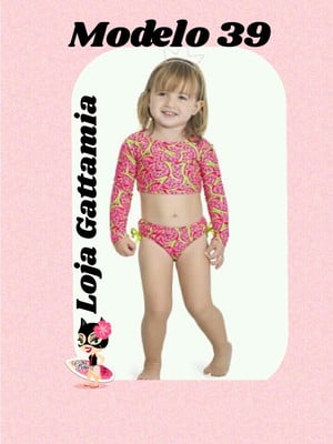 Biquini infantil manga longa