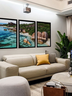 Quadro decorativo paisagem natureza praia pedras sala quarto