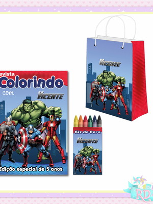 Kit colorir com sacolinha vingadores