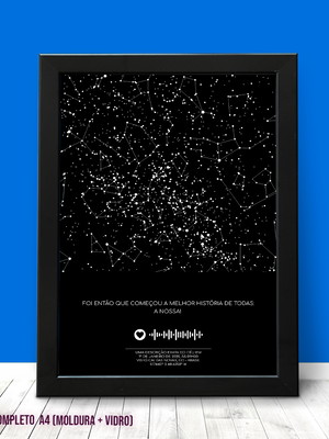 Quadro do céu personalizado spotify a4 + moldura