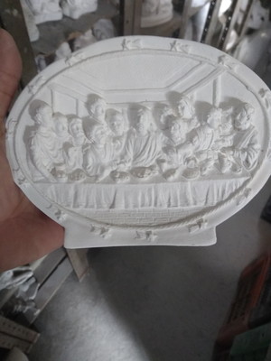 Imagem santa ceia escultura de mesa em gesso cru para pintar